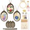 3 Packs Embroidery Necklace Kit, Embroidery Pendant Kits Mini Cross Stitch Kit with Hoop, Necklace, Pendant, Beads, Stamped Pattern Cloth, Instructions, etc., Embroidery Kits for Adults